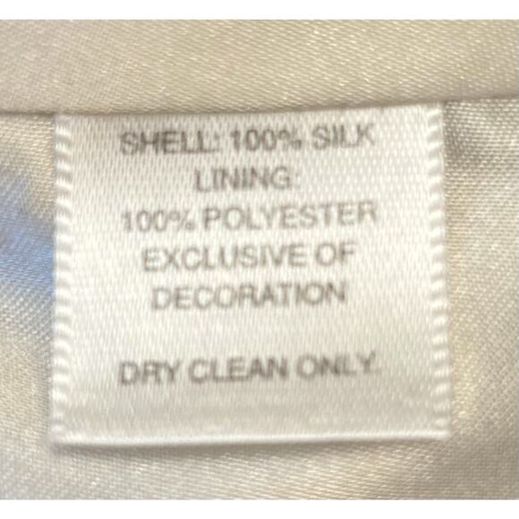 White House Black Market Silk Bustier Top Black/Ivory Strapless Floral Size 6 - Picture 5 of 5